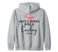 Save a Horse Ride a Cowboy Sign Yeehaw Hot Pink Cowgirl Hat Sudadera con Capucha