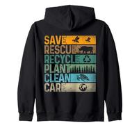 Save Bees Rescue Animals Reciclar Plástico (en la Parte Trasera) Sudadera con Capucha