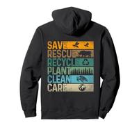 Save Bees Rescue Animals Reciclar Plástico (en la Parte Trasera) Sudadera con Capucha