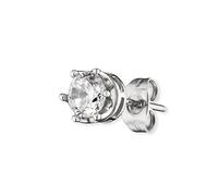 Save Brave Caesar - Pendientes de acero inoxidable para hombre con una circonita blanca y cierre de mariposa, tamaño: 5,5 mm, sin níquel ni plomo, incluye embalaje para joyas, 5,5mm, Acero inoxidable,