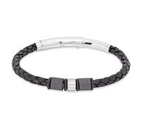 SAVE BRAVE Ethan - Pulsera para hombre de piel trenzada marrón con cierre magnético de acero inoxidable - Longitud 19,5 cm extensible 1,5 cm - Incluye caja de joyería, 19,5 cm + 1,5 cm, Cuero, No es