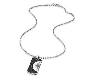 SAVE BRAVE Habana - Collar para hombre de acero inoxidable con brújula colgante, cierre de mosquetón, longitud: 50 + 10 cm, sin níquel ni plomo, incluye embalaje para joyas, 60cm, Acero inoxidable, No