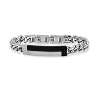 SAVE BRAVE Malcolm - Pulsera para hombre de acero inoxidable resistente con cierre de mariposa, longitud ampliable 18,5 + 3 cm, sin níquel ni plomo, incluye embalaje para joyas, 18,5 + 3 cm, Acero