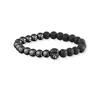 SAVE BRAVE® Pulsera de perlas para hombre, pulsera de piedra natural elástica gracias a la goma elástica con gorila, colgante de mono, regalo para mejores amigos, parejas, hombres para cumpleaños, día