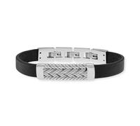 SAVE BRAVE Pulsera para hombre de acero inoxidable y piel Ian, incluye caja de joyería, verstellbar, Acero inoxidable, No es una piedra preciosa