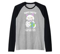 Save Earth Es el único Planeta Que Tiene Gatos Día de la Tierra Camiseta Manga Raglan