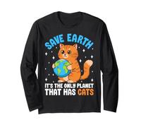 Save Earth Es el único Planeta Que Tiene Gatos Manga Larga