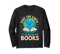 Save Earth It´s Only Planet with Books Reader Día de la Tierra Manga Larga