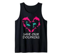 Save Our Dolphins Heart Marine Ocean Conservation Delfines Camiseta sin Mangas