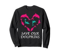 Save Our Dolphins Heart Marine Ocean Conservation Delfines Sudadera