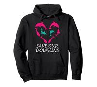 Save Our Dolphins Heart Marine Ocean Conservation Delfines Sudadera con Capucha