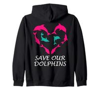 Save Our Dolphins Heart Marine Ocean Conservation Delfines Sudadera con Capucha