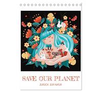 SAVE OUR PLANET - Zurück zur Natur (Tischkalender 2026 DIN A5 hoch), CALVENDO Monatskalender: Liebevoll gezeichnete Natur- und Tierillustrationen für Liebhaber unseres Planeten Erde