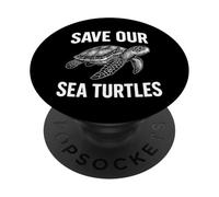 Save Our Sea Turtles Conservación del Océano Tortuga Concientización PopSockets PopGrip Adhesivo