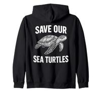 Save Our Sea Turtles Conservación del Océano Tortuga Concientización Sudadera con Capucha