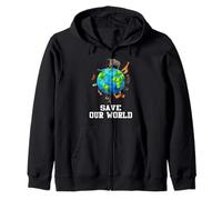 Save Our World Animals Around The Earth Funny Earth Day Sudadera con Capucha