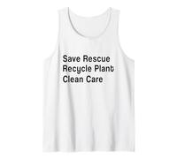 Save Rescue Reciclar Planta Cuidado Limpio - Medio Ambiente Camiseta sin Mangas