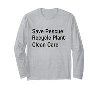 Save Rescue Reciclar Planta Cuidado Limpio - Medio Ambiente Manga Larga