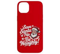 Save Santa A Trip Be Naughty, Divertida Navidad Retro de los años 50 Carcasa para iPhone 14 Plus