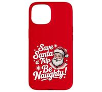 Save Santa A Trip Be Naughty, Divertida Navidad Retro de los años 50 Carcasa para iPhone 15