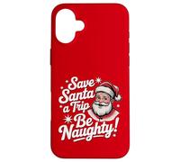 Save Santa A Trip Be Naughty, Divertida Navidad Retro de los años 50 Carcasa para iPhone 16 Plus