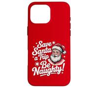 Save Santa A Trip Be Naughty, Divertida Navidad Retro de los años 50 Carcasa para iPhone 16 Pro MAX