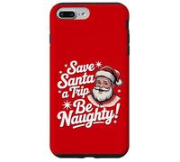 Save Santa A Trip Be Naughty, Divertida Navidad Retro de los años 50 Carcasa para iPhone 7 Plus/8 Plus