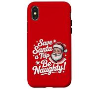 Save Santa A Trip Be Naughty, Divertida Navidad Retro de los años 50 Carcasa para iPhone X/XS