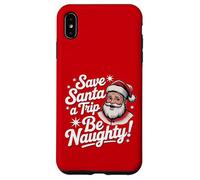 Save Santa A Trip Be Naughty, Divertida Navidad Retro de los años 50 Carcasa para iPhone XS MAX