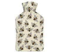 Save The Bees - Botella de agua de goma con cubierta de felpa suave, bolsa de agua caliente para invierno, manos y pies, protección contra el frío, 1000 ml