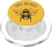 Save The Bees Earth Day Save Our Planet Ambiental PopSockets PopGrip para MagSafe