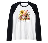Save The Bees For Beekeepers Gardening Gnome Love Beekeeping Camiseta Manga Raglan