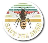 Save The Bees Honeybee 5 pulgadas impermeable pegatina decoración jardín panal Bumble diente de león reina miel patio primavera verano mariposa flor silvestre abeja polinizador interior exterior roca CS1438-2PK