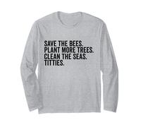 Save The Bees Planta Más Árboles Limpia Los Mares Tetas Manga Larga
