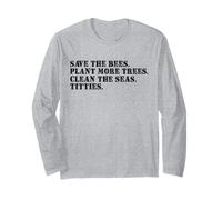 Save The Bees Planta Más Árboles Limpia Los Mares Tetas Manga Larga