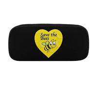 Save The Bees4 Estuche para lápices de Piel sintética, Organizador de cosméticos portátil