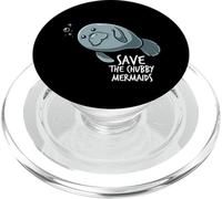 Save The Chubby Mermaid Sea Animal Flaoty Patata Manatí PopSockets PopGrip para MagSafe