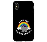 Save the Chubby Unicorn Funny Fat Unicorn Carcasa para iPhone X/XS