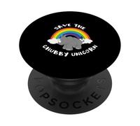 Save the Chubby Unicorn Funny Fat Unicorn PopSockets PopGrip Adhesivo