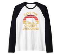 Save The Chubby Unicorns. Hipster Retro Gracioso Camiseta Manga Raglan