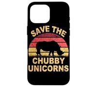 Save The Chubby Unicorns. Hipster Retro Gracioso Carcasa para iPhone 16 Pro MAX