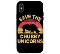 Save The Chubby Unicorns. Hipster Retro Gracioso Carcasa para iPhone X/XS