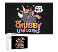 SAVE THE CHUBBY UNICORNS Rompecabezas de 300/500/1000 piezas, regalos desafiantes personalizados para adultos, 1000 piezas