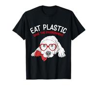 Save The Environment Eat Plastic, divertida y linda mamá de perro labrador Camiseta