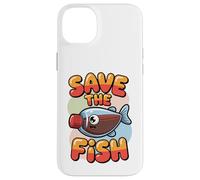 Save The Fish Camiseta Divertida de plástico con Salsa de Soja Carcasa para iPhone 14 Plus