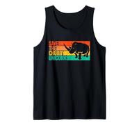 Save The Gordby Unicornios Vintage Fat Rhino Divertido Camiseta sin Mangas