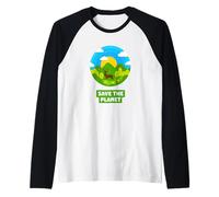 SAVE THE PLANET Bosque con ciervo natural reciclado tierra Camiseta Manga Raglan