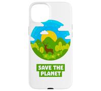 SAVE THE PLANET Bosque con ciervo natural reciclado tierra Carcasa para iPhone 15 Plus