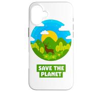 SAVE THE PLANET Bosque con ciervo natural reciclado tierra Carcasa para iPhone 16 Plus
