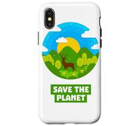 SAVE THE PLANET Bosque con ciervo natural reciclado tierra Carcasa para iPhone X/XS